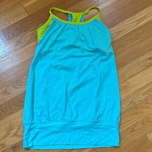 Lululemon Blue & Yellow/Green Tank Top Sz 4